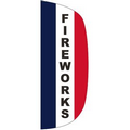 "FIREWORKS" 3' x 8' Stationary Message Flutter Flag